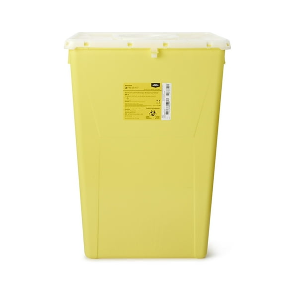 McKesson Prevent Chemotherapy Sharps Container with Lockable Lid, 18 Gallon, 1 Ct