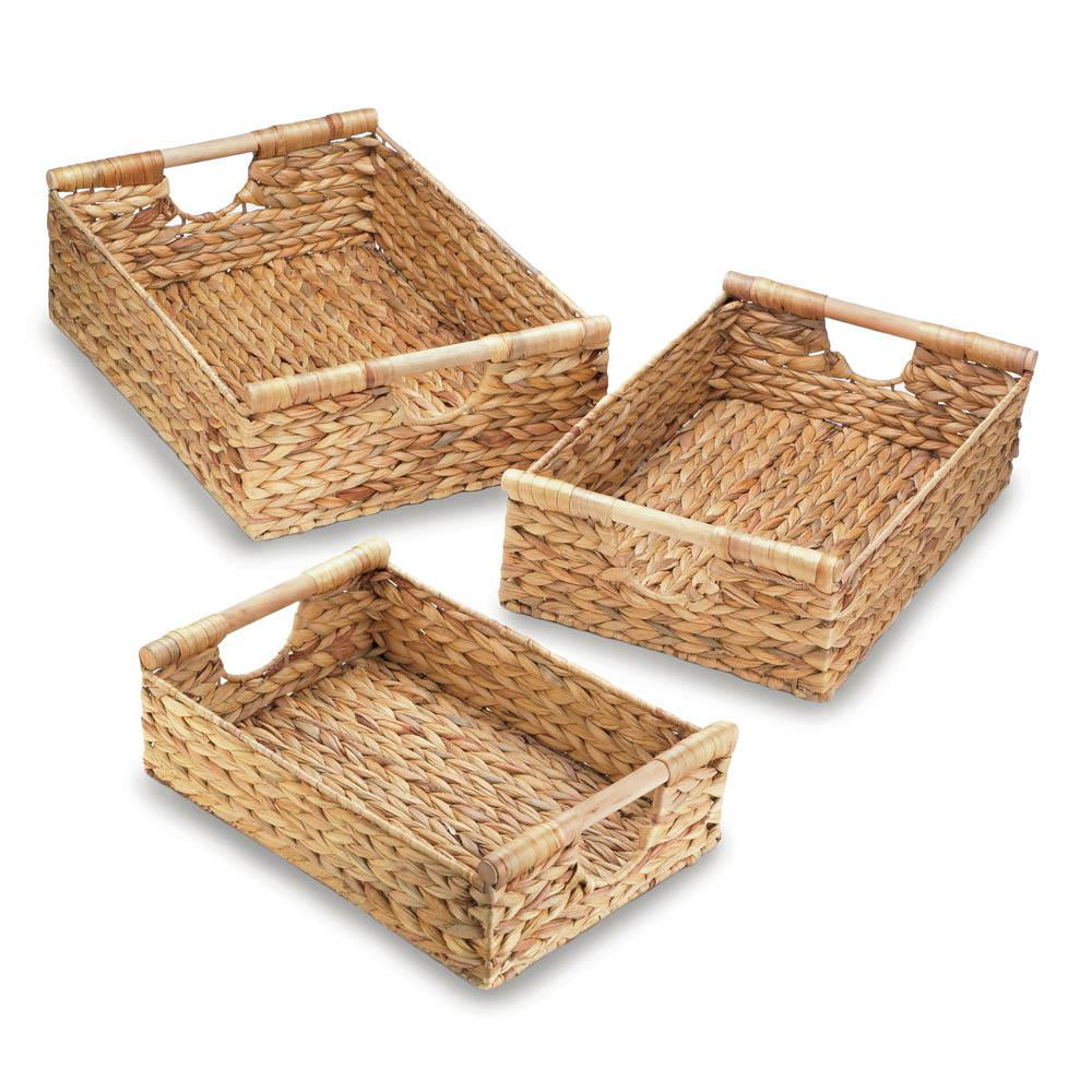 small rattan storage baskets
