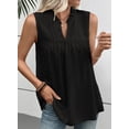 thumbnail image 3 of SHEWIN Women's Tank Tops Ruffle V Neck Boho Sleeveless Blouses Dressy Casual Swiss Dot Smocked Business Work Shirts, 3 of 7