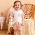 thumbnail image 2 of Gibobby Toddler Girls Clothes for 2t 3t Girls Cute Summer Short Sleeve T-Shirt Tops Shorts Clothes Sets Outfits Casual Elastic Shorts Summer 2Pcs T Shorts Set Dailywear,18-24 Months,Red, 2 of 9