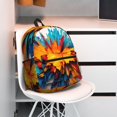 thumbnail image 5 of Honeii Colorful Paint Print Print School Backpack,Casual Lightweight Travel Rucksack Daypack,Backpacks for College High, 5 of 6