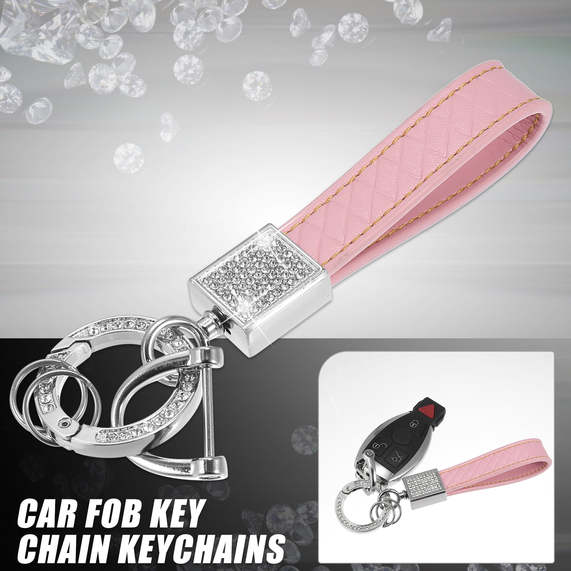 Unique Bargains Car Fob Key Chain Keychains Holder With D Shaped
