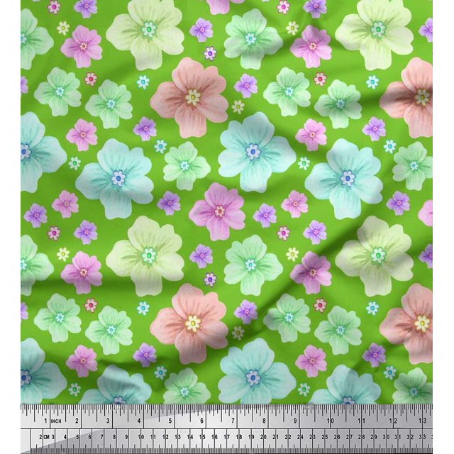 Soimoi Velvet Fabric Artistic Floral Decor Fabric Printed Yard 58 Inch Wide