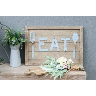 Zoreal Galvanized EAT Sign Rustic Metal Letters Free Standing Decorative  Sign Wall Decor