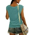 thumbnail image 3 of Qwertyu Tank Top for Women Solid Color V Neck Sleeveless Causal Sexy Shirts Hawaiian Beach Holiday Sports Workout Running Tees Summer Basic Tops Mint Green M, 3 of 5