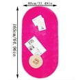 thumbnail image 3 of DODOING 31.4 x 64.9 inches Ultra Soft Fluffy Oval Area Rugs Shaggy Living Room Rug Solid Color Non-Slip Bedroom Bedside Rug Runners, 3 of 5