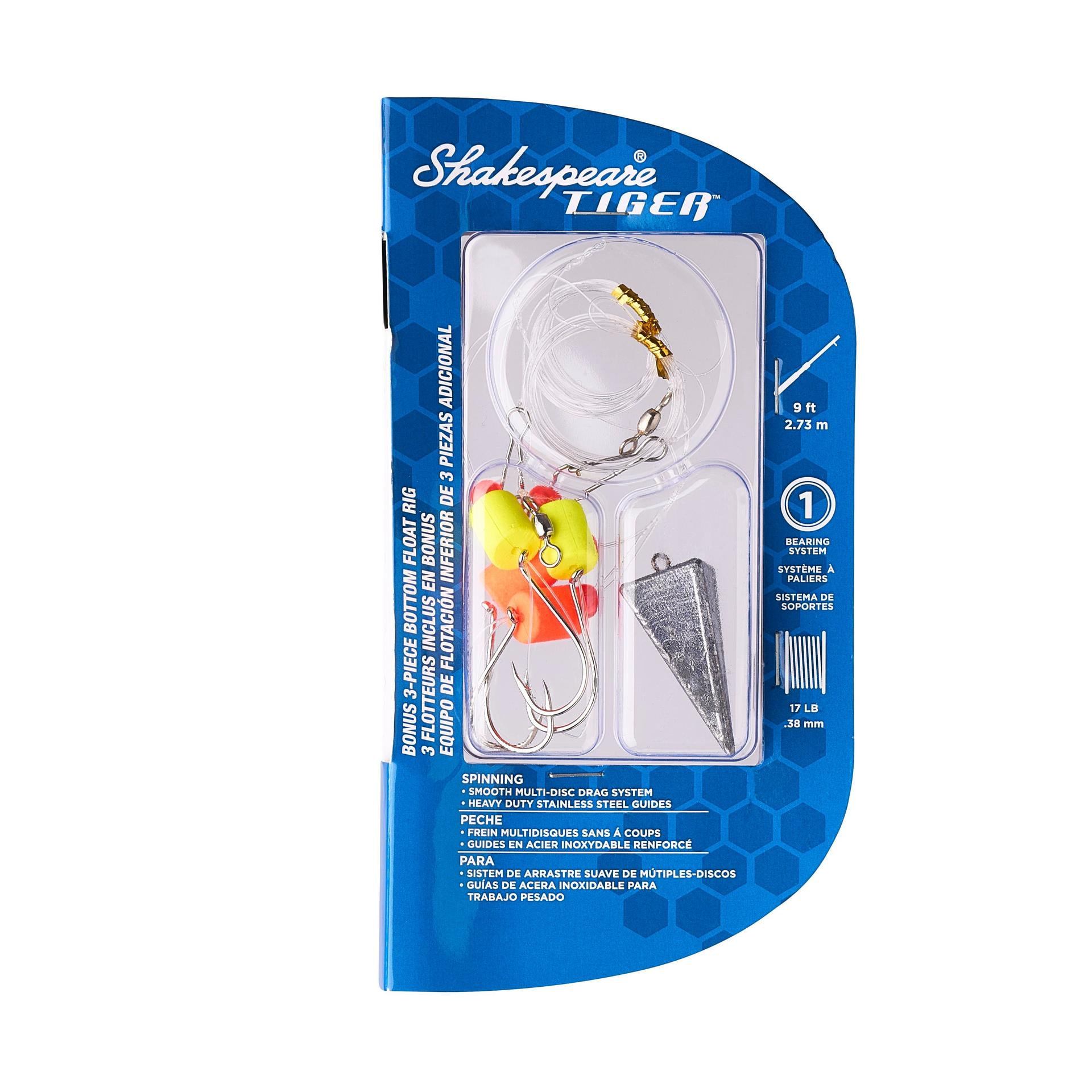 Shakespeare Tiger Spinning Surf Mossy Oak Kit, 9' Rod and Reel Combo with Bottom Float Rig