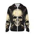 thumbnail image 1 of Fotbe Gothic Winged Skull Chaqueta con Protección Solar UPF 50+ para Hombre y Mujer, Camisa con Capucha y Bolsillos-Large, 1 of 7
