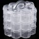 thumbnail image 3 of 2X 3 Niveles Almacenamiento de Organizador Apilable de Plástico Transparente Caja Transparente, 3 of 5