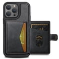 thumbnail image 4 of TECH CIRCLE Practical Case for iPhone 12 Pro & iPhone 12 (6.1") 2020 Phone - PU Leather Protective Lightweight Case with Removable Magnetic Wallet /Stand /Work with MagSafe Device Fearures, Black, 4 of 8