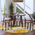thumbnail image 3 of Round Rugs 5Ft, Yellow Gnomes Round Area Rug Washable Indoor Throw Carpet, Vintage Buffalo Plaid Black Bee Daisy Soft Non Slip Circle Rug for Cabinet Bathroom Home Decor Aesthetic, 3 of 8