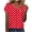 Red, variant on Staron Women's Casual Loose Short Sleeve T-Shirt Cross Sleeve Asymmetric Neck Button Up Printed Top, Wine M