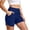 Blue01, variant on Womens High Waisted Deep Side Pocket Biker Shorts Wide Elastic Tummy Control Waist Buttery Soft Quick Dry Four Way Stretch Breathable Yoga Running Athletic Lounge Bottoms