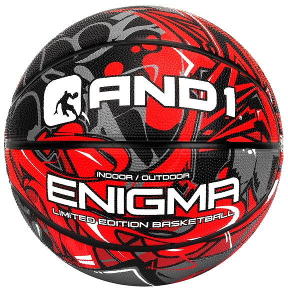 AND1 Enigma Rubber Basketball: Size 7 (29.5") Deep Channel Construction, for Indoor/Outdoor Use