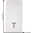 thumbnail image 4 of Decorvo Black & White Bathroom Hand Towel - Monogrammed Luxury Hotel Quality Decorative Towel - GOTS Organic Certified - Set of 2 Letter T, 4 of 7