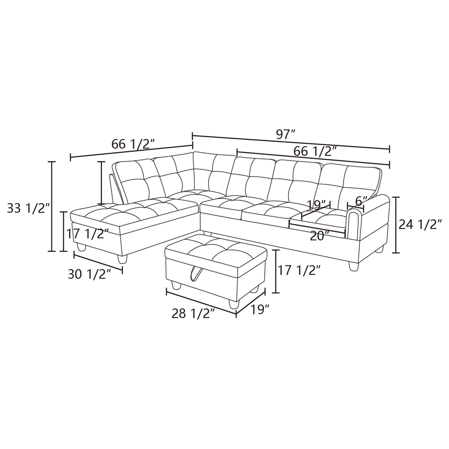 Hommoo L Shaped Couch Set Sectional Sofa Set, Flannel Living Room Furniture Sets, 4-Seat Couches and Sofa Set for Home, Apartment, Dorm, Dark White(No Hommoo L Shaped Couch Set Sectional Sofa Set, Flannel Living Room Furniture Sets, 4-Seat Couches and Sofa Set for Home, Apartment, Dorm, Dark White(No