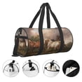 thumbnail image 5 of Fotbe Three Horses Oil Painting Pattern Foldable Sports Gym Bag with Wet Dry Pocket, Ultralight Travel Bag, Large Capacity Duffel Bag, Splash Proof Carry on Bag, Overnight Bag, Weekender Bag, 5 of 8