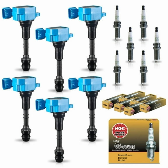 6 High Performance Ignition Coils and 6  NGK Platinum Spark Plugs Compatible with Nissan Altima UF349