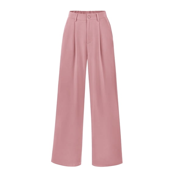 Pantalones PRETTYGARDEN de Pierna Ancha, Cintura Alta con Bolsillos, Rosa M