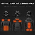 thumbnail image 3 of Heated Jacket Electric Heating Jacket Heated Jacket Hooded Detachable Electric Heating Jacket 3 Speed Temperature Control 11 Heating Zone Lightweight Heating Down Coat For Men, 3 of 8