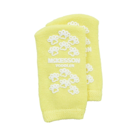 McKesson Yellow Slipper Socks, Non-Skid Safety Tread, Toddler Shoe Size 4-7.5, 96 Pairs