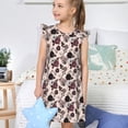 thumbnail image 4 of Vsdgher Rétro Rouge Noir Roses pour Filles Chemises de Nuit Manches Courtes à Volants Robe de Nuit Pyjama pour Fête Pyjama-Grand, 4 of 6