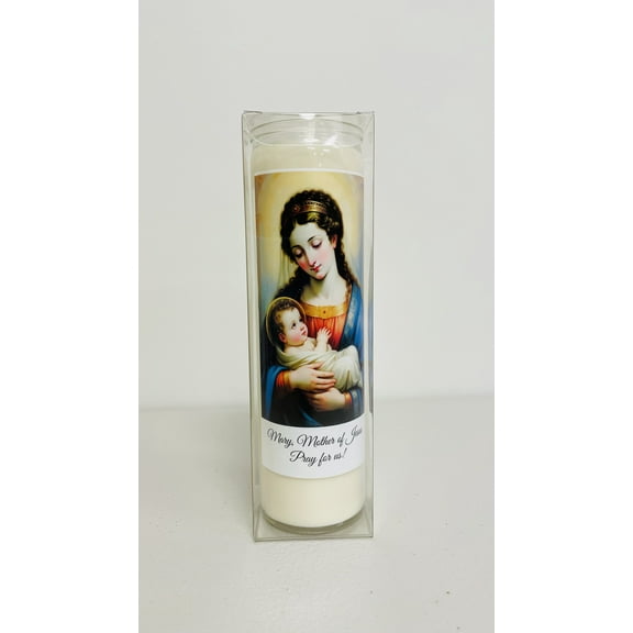 Blessed Mother Mary Prayer Candle - Made of natural soy candle