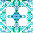 thumbnail image 3 of Metal Light Switch Plate Cover Neon Green Teal Flower Mandala Tile Pattern MDL034, 3 of 13