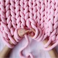 thumbnail image 4 of Weighted Chunky Knit Blanket,Casual Handwoven Blanket with Over-Sized Loop Pattern,Bulky Sofa Throw Hand-Made Pet Bed Chair Mat Rug,Pink2,100x200cm(39x79in), 4 of 7