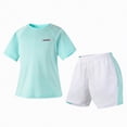 thumbnail image 2 of HCNTES Boys Clothes Short Sleeve T Shirt Top Shorts Sets Casual Summer Outifts for Kids 4T 5T 6T 7T 8T 9T 10T 11T 12T Children's Back to School Clothing(F02-Mint Green,8-9 Years), 2 of 4