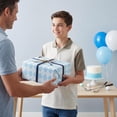 thumbnail image 2 of Reversible Golf Wrapping Paper Roll - Blue Plaid Gift Wrap for Men Dad Father’s Day Birthday -17.5" x 26 Feet, 2 of 4
