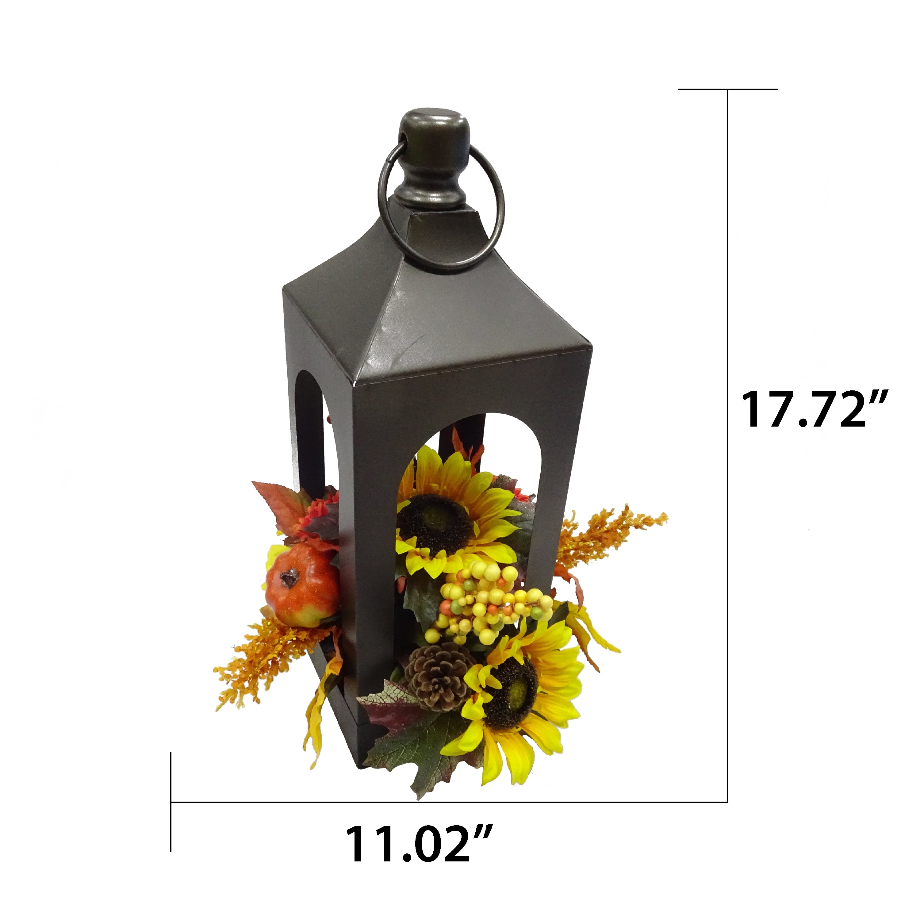 Way to Celebrate Fall Lantern Artificial Flower Arrangement, Yellow