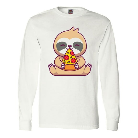 Inktastic Sloth Pizza Long Sleeve T-Shirt