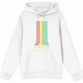 thumbnail image 4 of Colorful Lines Adult White Long Sleeve Hoodie-Medium, 4 of 6