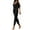 Black, variant on Aayomet Dressy Jumpsuits For Women Womens Pants V Neck Pocket Jumpsuit Elastic Waist Casual Pants,Black XL