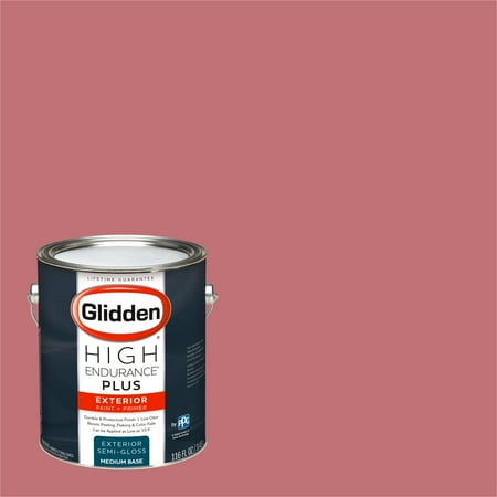 Glidden High Endurance Plus Exterior Paint and Primer, Lipstick, #90RR 28/359