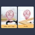 thumbnail image 4 of Latrodar Clip On Fan - USB Rechargeable With Strong Airflow, Adjus-table Non-Toxic table Small Desk Fan Pink 7.2x6 Inch Home Essentials, 4 of 5