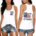 thumbnail image 2 of Sewkxo 4th of July Independence Day Tanks Top Womens 250 Anniversary USA Patriotic Crew Neck American Flag Print Tank Top,White M, 2 of 5