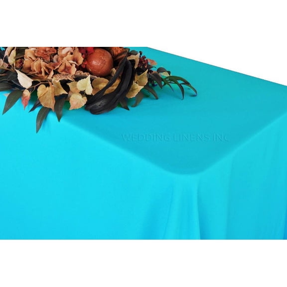Wedding Linens Inc. 54"x96" Rectangular Polyester Table Cover Tablecloth for event, wedding, decoration use - Turquoise