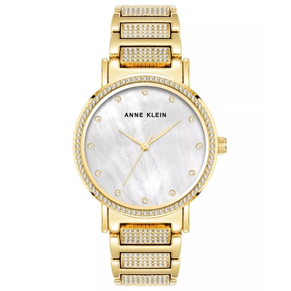 Anne Klein Crystal Bezel and Bracelet White Mother-of-Pearl Ladies Watch AK-4004MPGB