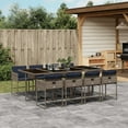 thumbnail image 1 of vidaXL 9 Piece Garden Dining Set with Cushions Grey Poly Rattan, 1 of 5