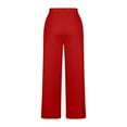 thumbnail image 6 of ClodeEU Women's Mid Waisted Wide Leg Sweatpant With Drawstring,Elastic Waist Loose Casual Pants With Pockets Red,Womens Plus XXL, 6 of 6