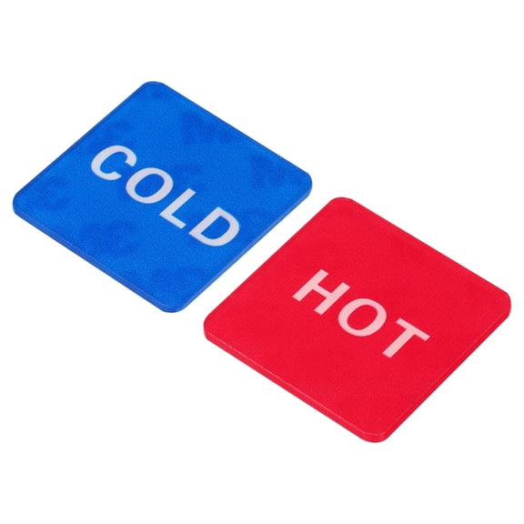 Uxcell Self Stick Hot/Cold Water Label Square Sticker Signs Red/Blue 4 Pack