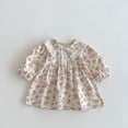 thumbnail image 6 of Tiijoy Toddler Girls Floral Long Sleeve Dress Peter Pan Collar Cotton Dress, Sizes 3-4, 6 of 8