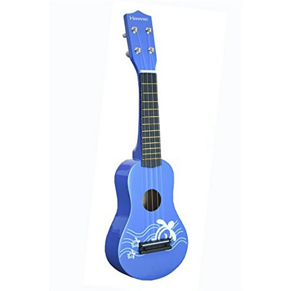 Toy Ukulele 4 string Hawaiian Theme Uke Guitar for Kids Blue