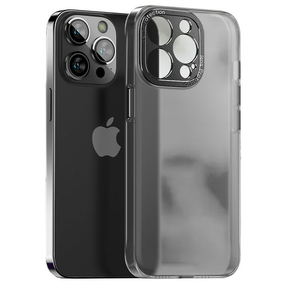 SaniMore for iPhone 13 Pro Max Lens Protection Case Lightweight Clear Frosted Rugged PC, All-Inclusive [Not Yellowing Technology] Full Body Shockproof Protective Cover for 13 Pro Max, Black