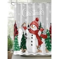 thumbnail image 2 of Fsddascl Christmas Snowman Shower Curtain Set - Small 36" x 72" Washable Bathtub Curtain with 12 Hooks, Xmas Snowflake Tree Grey Waterproof Fabric Stall Shower Curtains for Bathroom/Bathtub Décor, 2 of 6