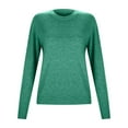 thumbnail image 5 of Sweaters for Women Wool Base Layer Shirt Tops Crewneck Long Sleeve Daily Solid Pullover Sweaters Fall Sweaters Dark Green L, 5 of 7