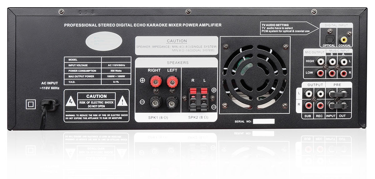 Singtronic KA-1000Pro Professional 2000W Analog Karaoke Mixer, Mixing Amplifier Karaoke