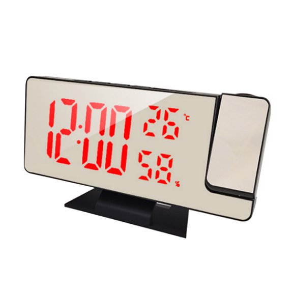 LED Digital Alarm Clock Large Screen Multipurpose 12/24-Hour Format Projector Ceiling Clock with Time Temperature Display